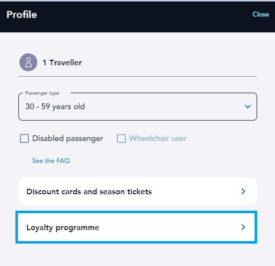 add loyalty number screenshot