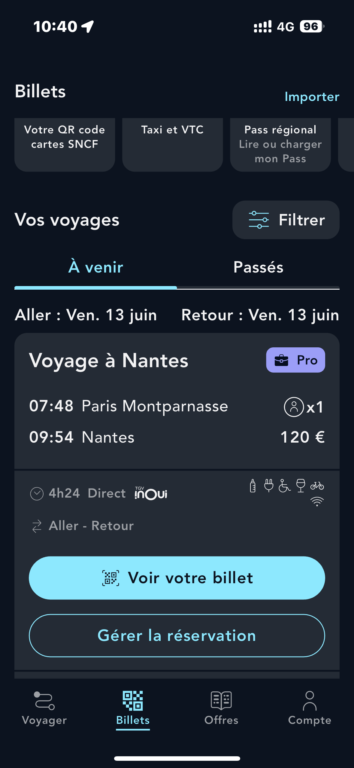 Visuel cliquez sur "Billet"
